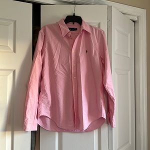 Button Down Pink 100% Cotton Ralph Lauren Large